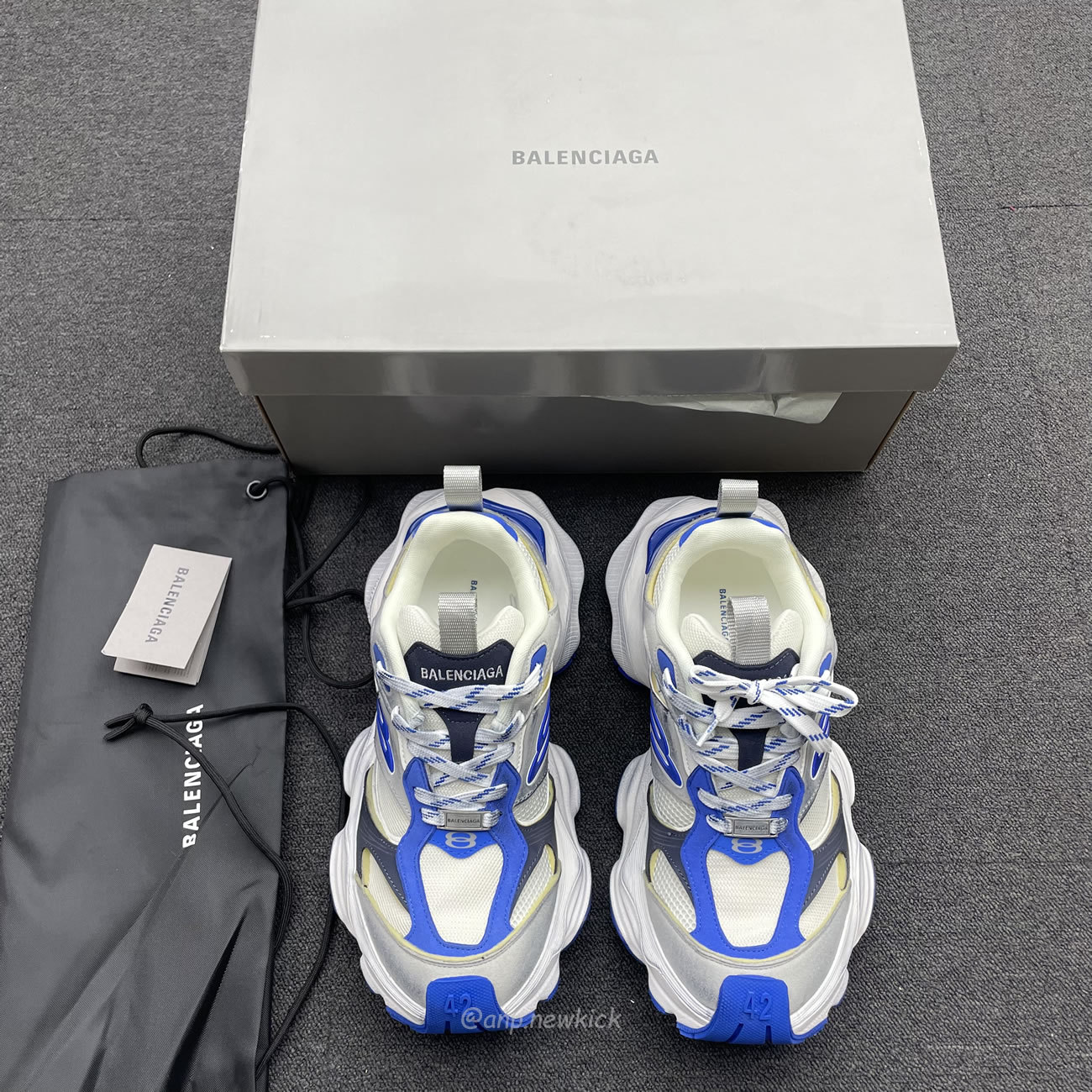 Balenciaga Cargo Sneaker White Grey Blue 784341 W2mv6 0328 (2) - www.newkick.vip